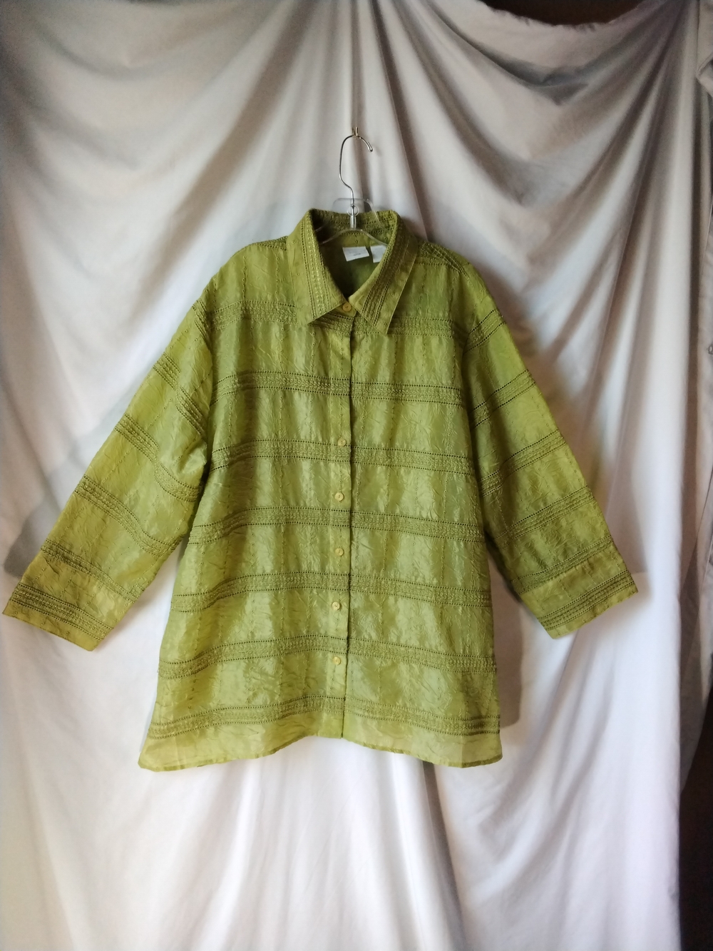 Studio C Lime Green Button-Down Shirt